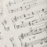 Vintage. Music notes on the vintage paper